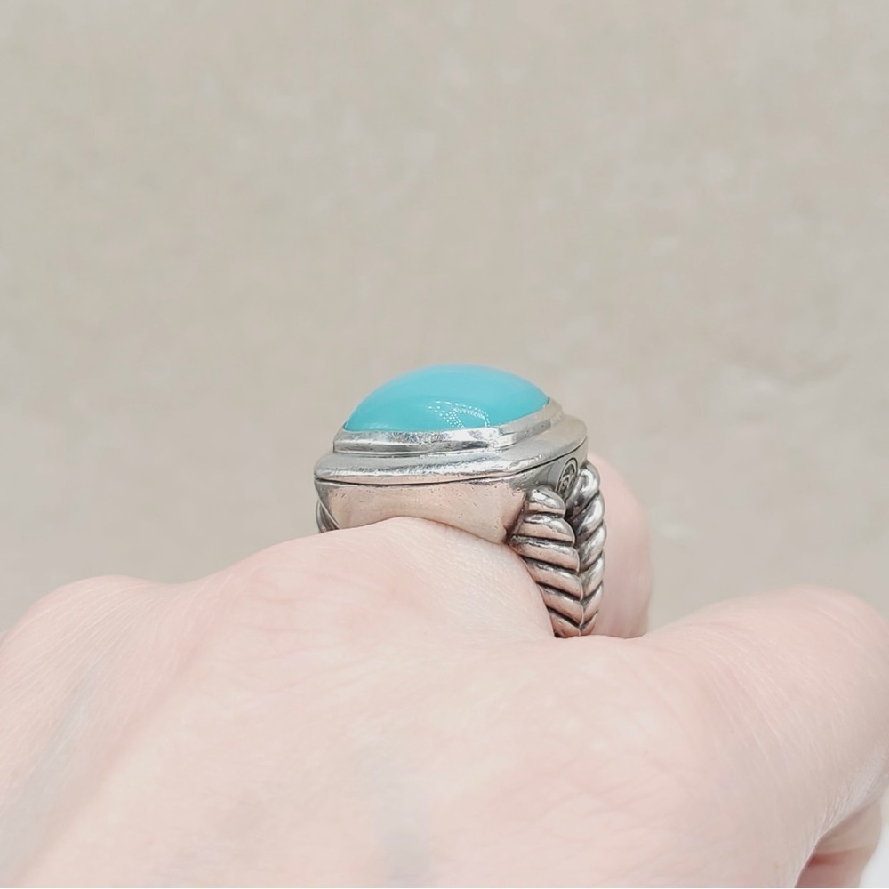 David Yurman Albion 17mm Aqua Chalcedony Ring - Picture 8 of 9
